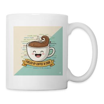 Tasse à café Happy et code - Mug blanc - blanc - Droite