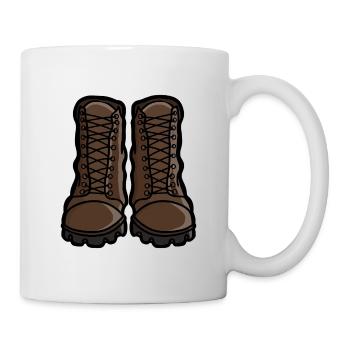 Klassische Wander-Retro-Stiefel Illustration - Tasse - Weiß - Rechts