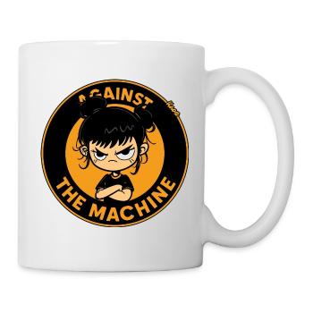 Fille rebelle contre la machine - Mug blanc - blanc - Droite