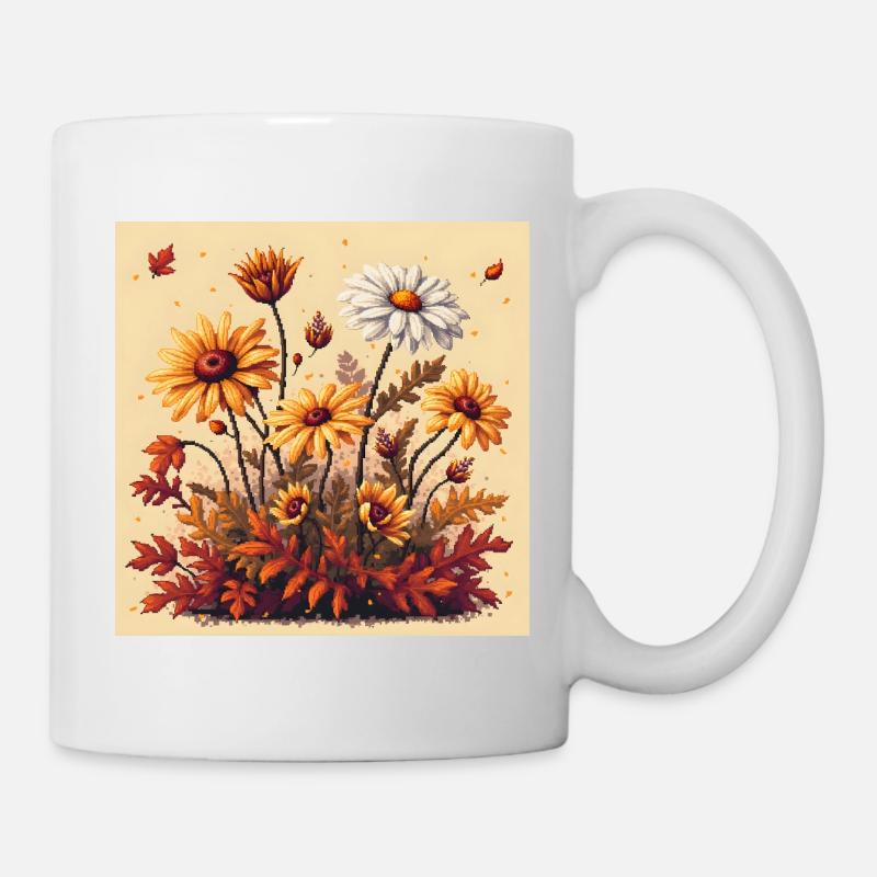 8-Bit Autumn Blooms - Tasse - Weiß