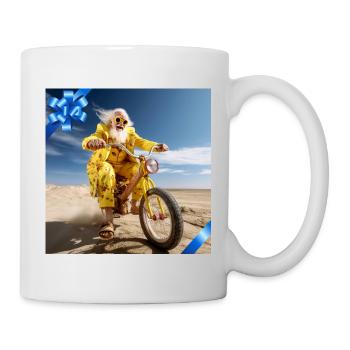 Aventure vibrante sur la plage des personnes âgées dans un style rétro - Mug blanc - blanc - Droite