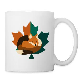 Fuchs im Ahornblatt Design. - Tasse - Weiß - Rechts