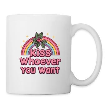 Embrasse qui tu veux – Gui arc-en-ciel - Mug blanc - blanc - Droite