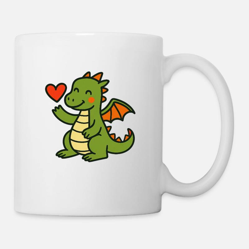 Dino_mit_Herz - Tasse - Weiß