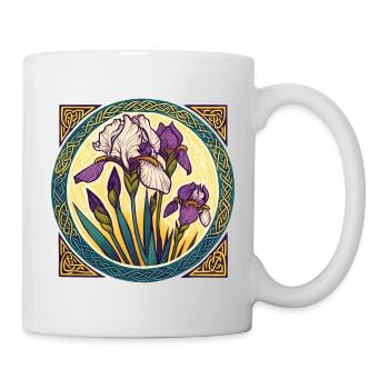 Intricate Irish Iris Celtic Artwork - Mug - white - Right
