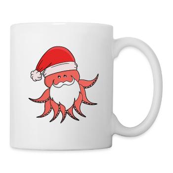 Motif festif de pieuvre et de Père Noël - Mug blanc - blanc - Droite