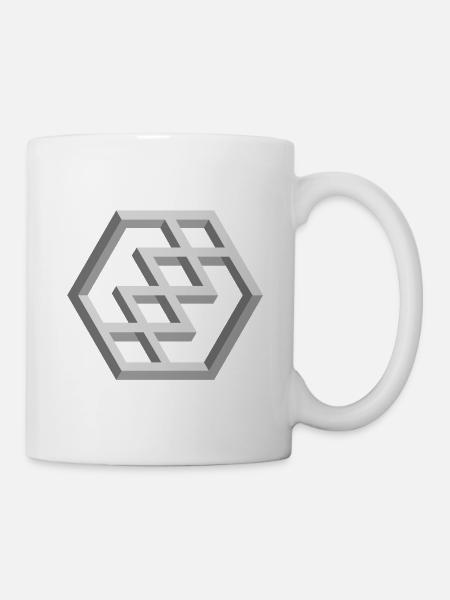 Futuristic Geometry Pattern - Mug - white