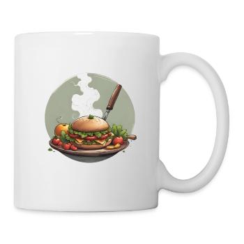 Hearty vegetable burger with fresh ingredients - Mug - white - Right