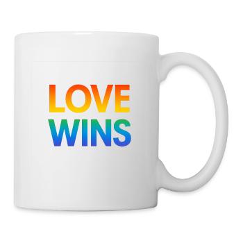 Pride Regenbogen Liebe Gleichheit Vielfalt Queer - Tasse - Weiß - Rechts