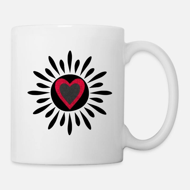 Sonne-Herz - Tasse - Weiß
