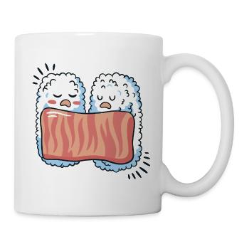 Niedliche schlafende Sushi Kawaii Illustration - Tasse - Weiß - Rechts