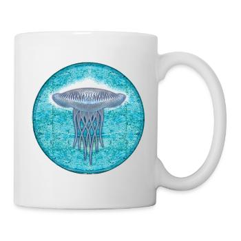 Unterwasser-Jellyfish Illustration - Tasse - Weiß - Rechts