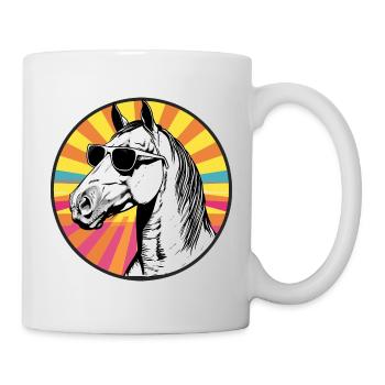 Casual horse sunglasses design - Mug - white - Right