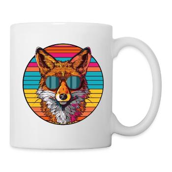 Retro Sunglasses Fox Illustration - Mug - white - Right