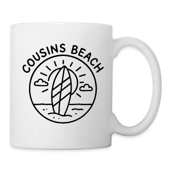 Cousins Beach – Surf & Sun - Tasse - Weiß - Rechts