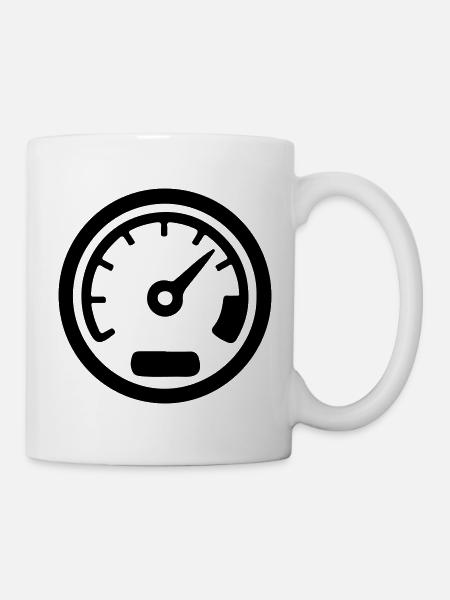 Tacho Kmh Speed Icon - Tasse - Weiß