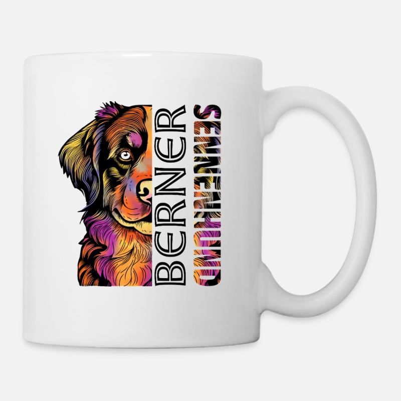 Farbenfroher Berner Sennenhund - Tasse - Weiß