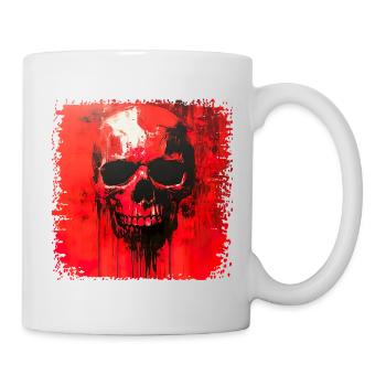 Impression d'art de crâne sombre - Mug blanc - blanc - Droite