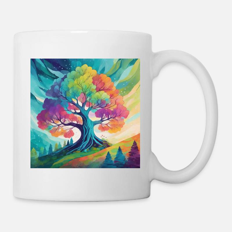 Regenbogenbaum der Kreativität  - Tasse - Weiß