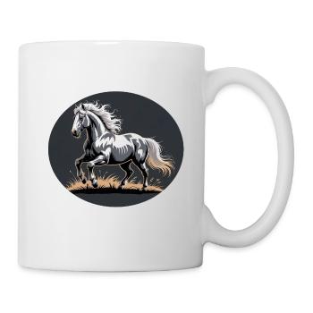 Elegant Silver Trotting Tinker Stallion - Mug - white - Right