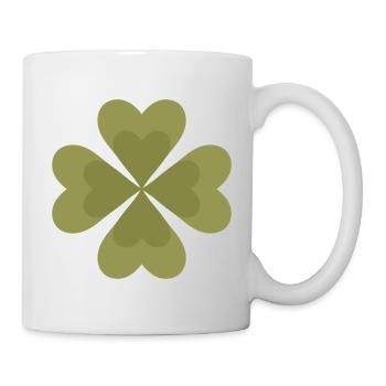 Four-Leaf Clover Pattern Design - Mug - white - Right