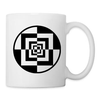 Hypnotischer Schachbrett-Tunnel - Tasse - Weiß - Rechts