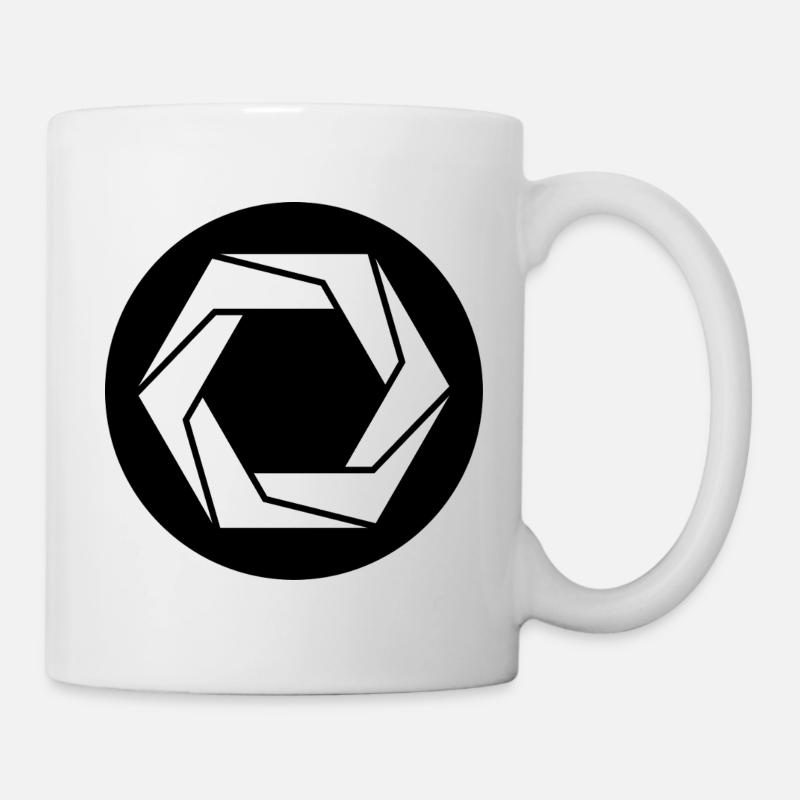 Geometrisches Blendensymbol - Tasse - Weiß