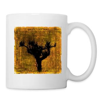 Vogelbaum Silhouette im Herbstfarben-Design - Tasse - Weiß - Rechts