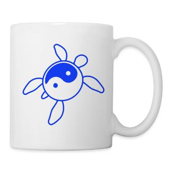 Schildkröten Panzer Yin Yang Symbol Gleichgewicht - Tasse - Weiß - Rechts