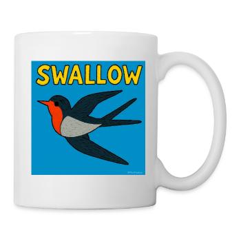 Schwalben-Kunst-Illustration - Tasse - Weiß - Rechts