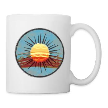 Abstrakter Sonnenuntergang auf Wasser - Tasse - Weiß - Rechts