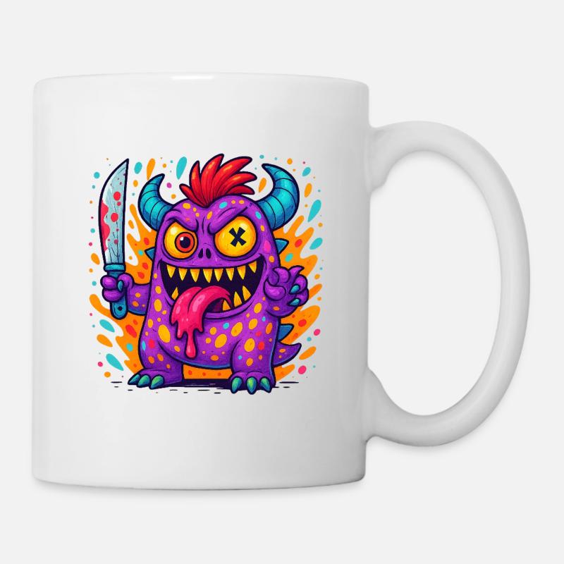 Imprimé de créature zombie excentrique - Mug blanc - blanc