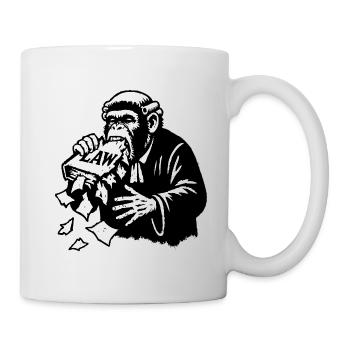 Motif humoristique de singe avec inscription légale - Mug blanc - blanc - Droite