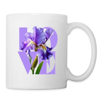 Elegant Purple Iris Floral Design - Mug - white - Right