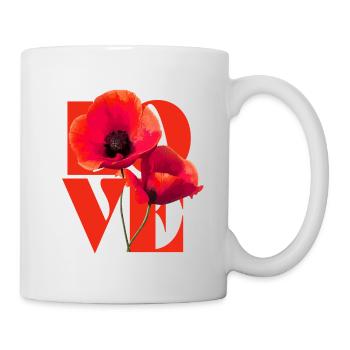 Fleur de coquelicot vif Art Design - Mug blanc - blanc - Droite