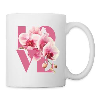 Design floral élégant orchidée - Mug blanc - blanc - Droite