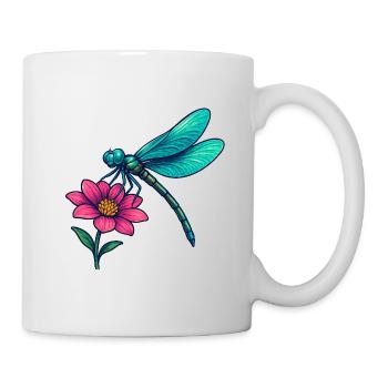 Dragonfly on the flower - Mug - white - Right