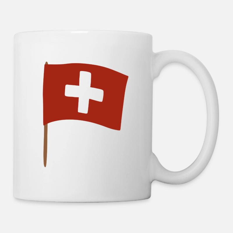 Swiss Cross Flag Design for Apparel - Tasse - Weiß