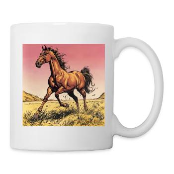 Imprimé dynamique cheval sauvage - Mug blanc - blanc - Droite