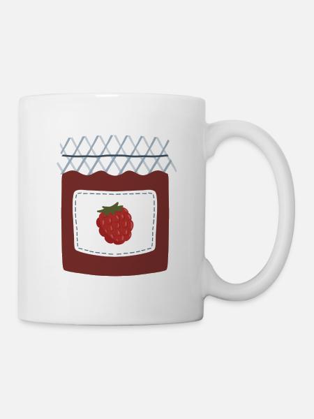 Beerenmarmeladenglas Illustration - Tasse - Weiß