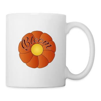 Bloom - einfaches Blumendesign - Tasse - Weiß - Rechts