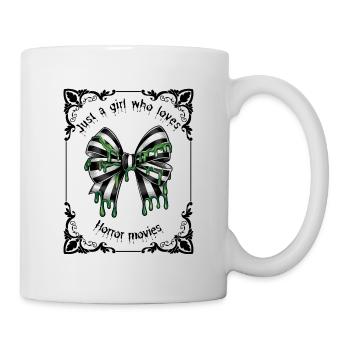 Black and white goth striped bow in a tarot frame - Mug blanc - blanc - Droite