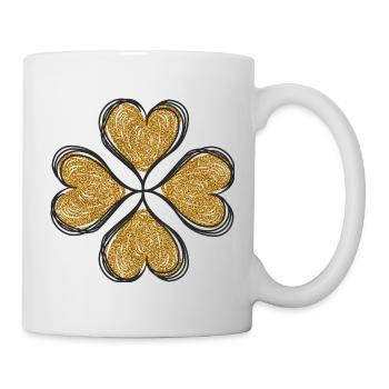 Klee liebt Gold - Tasse - Weiß - Rechts