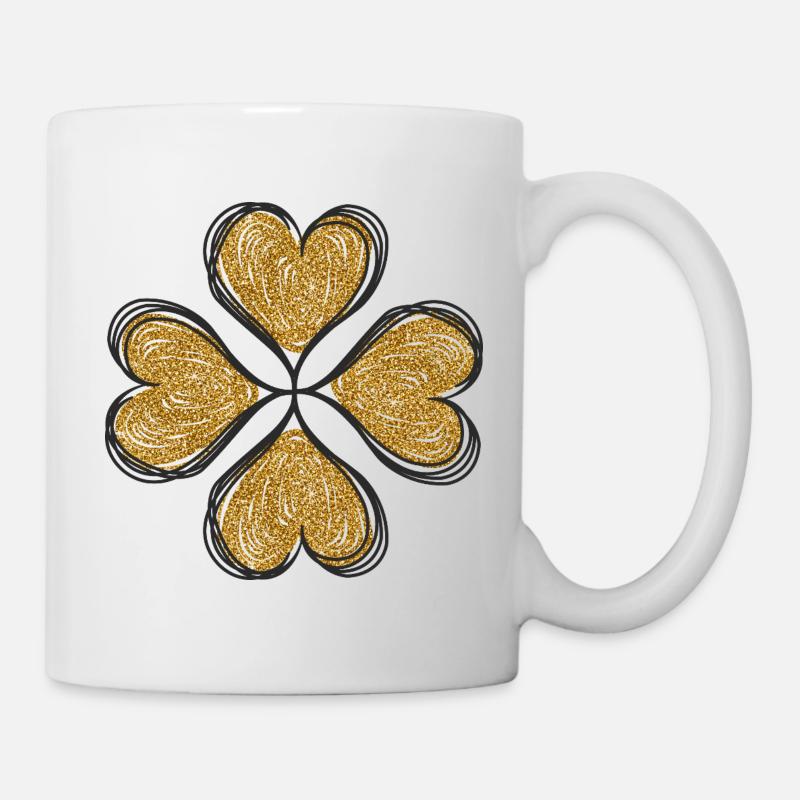 Clover love gold - Mug - white