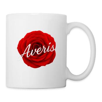 Red Rose with Avenir Text Design - Mug - white - Right