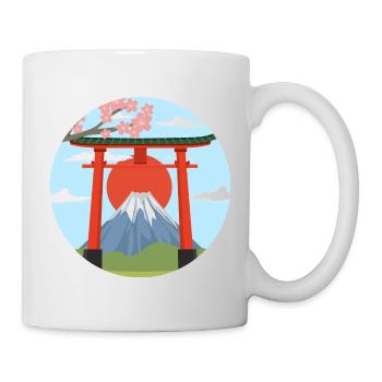 Mount Fuji and Torii Print - Mug - white - Right