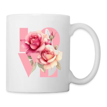 Design floral élégant de rose - Mug blanc - blanc - Droite