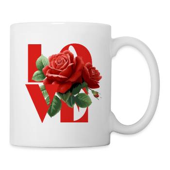 Romantique Rose Love Design - Mug blanc - blanc - Droite