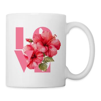 Vivid Hibiscus Floral Coeur Design - Mug blanc - blanc - Droite