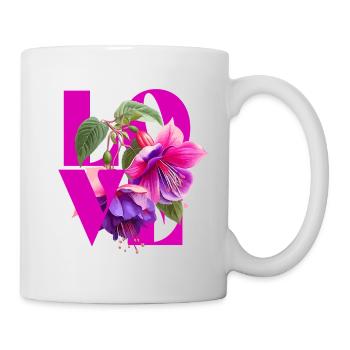 Floral Love with Vibrant Fuchsia and Purple - Mug - white - Right